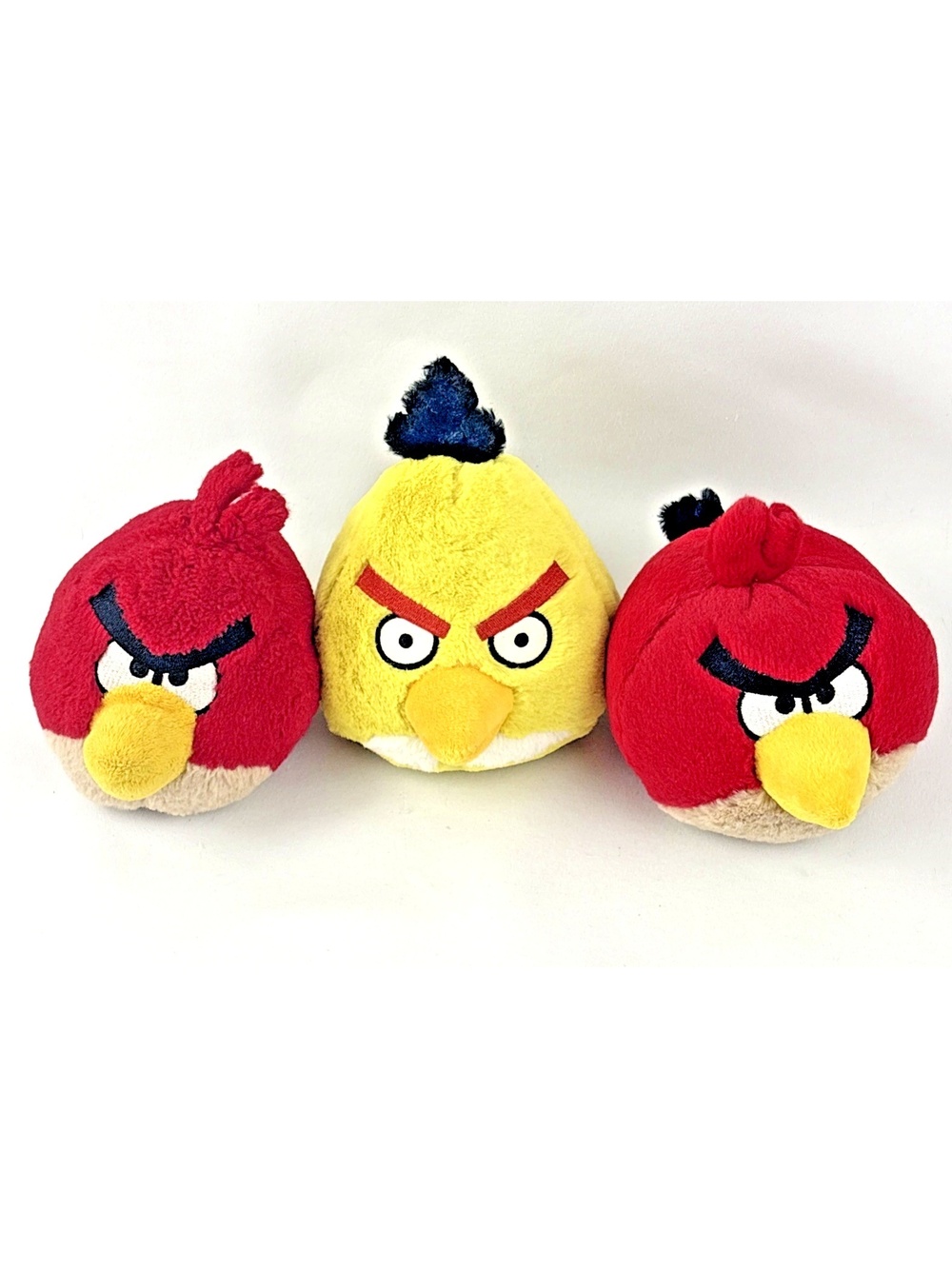Angry Birds Red (x2) Yellow 5" Plush Lot of 2 Commonwealth Toy No Sound